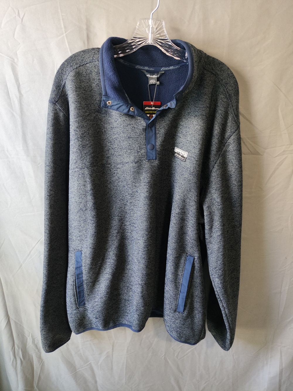 Eddie Bauer Sweater Fleece Pullover Mens XL Quarter Snap Outdoor Warm